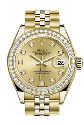 Rolex Datejust 28 Champagne Diamond Dial Bezel Jubilee Ladies Watch 279138Rbr / None